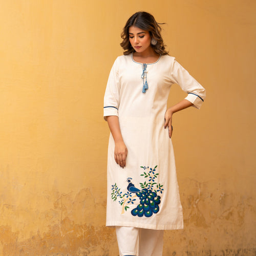 Peacock Embroidered Co-ord Set
