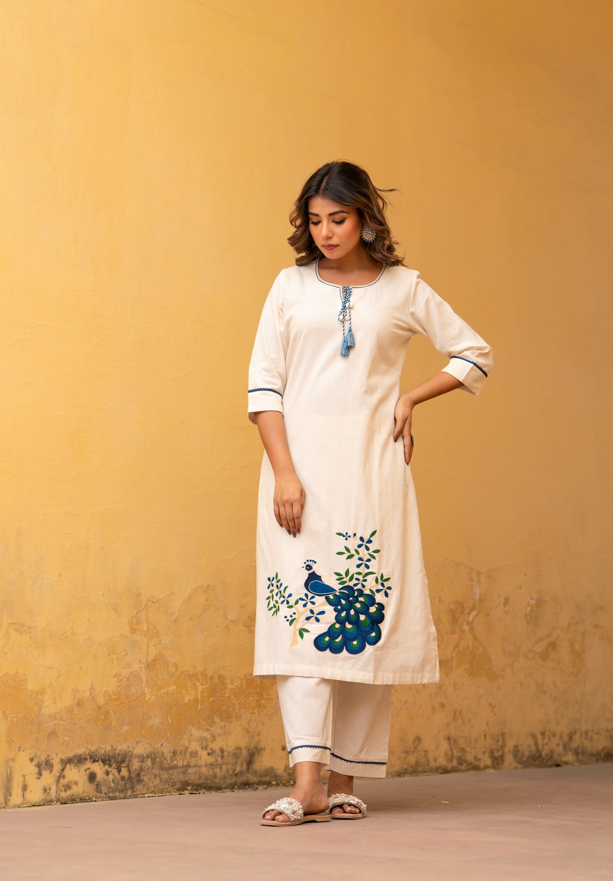 Peacock Embroidered Co-ord Set