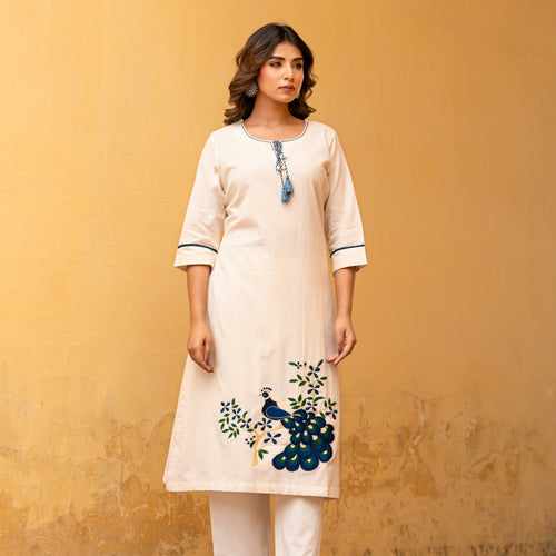 Peacock Embroidered Co-ord Set