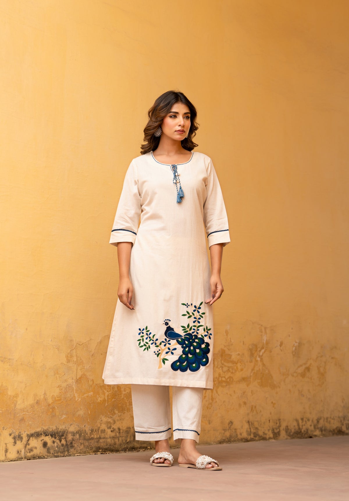 Peacock Embroidered Co-ord Set