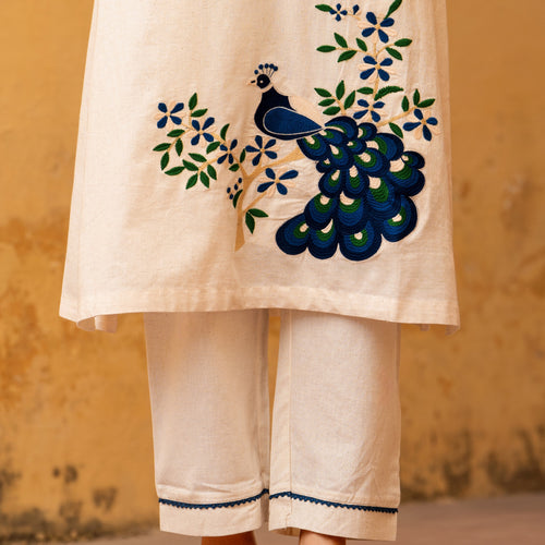 Peacock Embroidered Co-ord Set