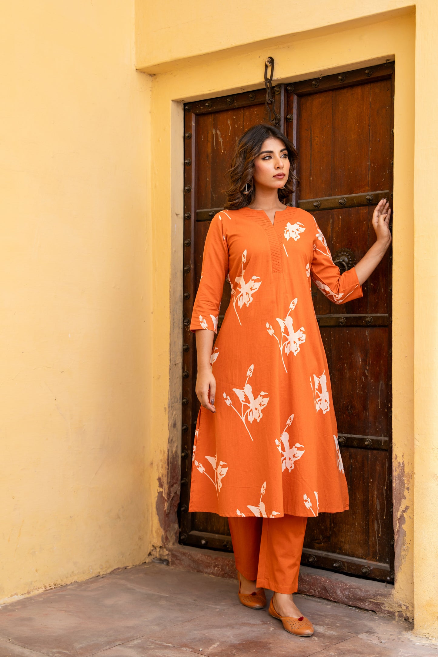 Floral Printed Cotton Kurta Set