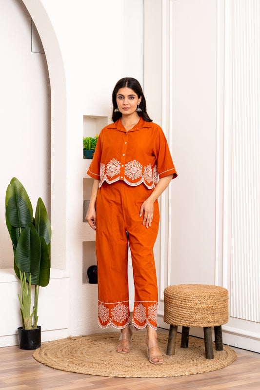 Pure Cotton Embroidery Co-ord Set