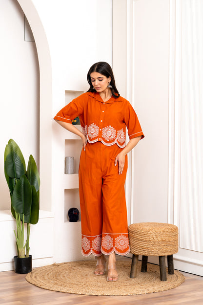 Pure Cotton Embroidery Co-ord Set