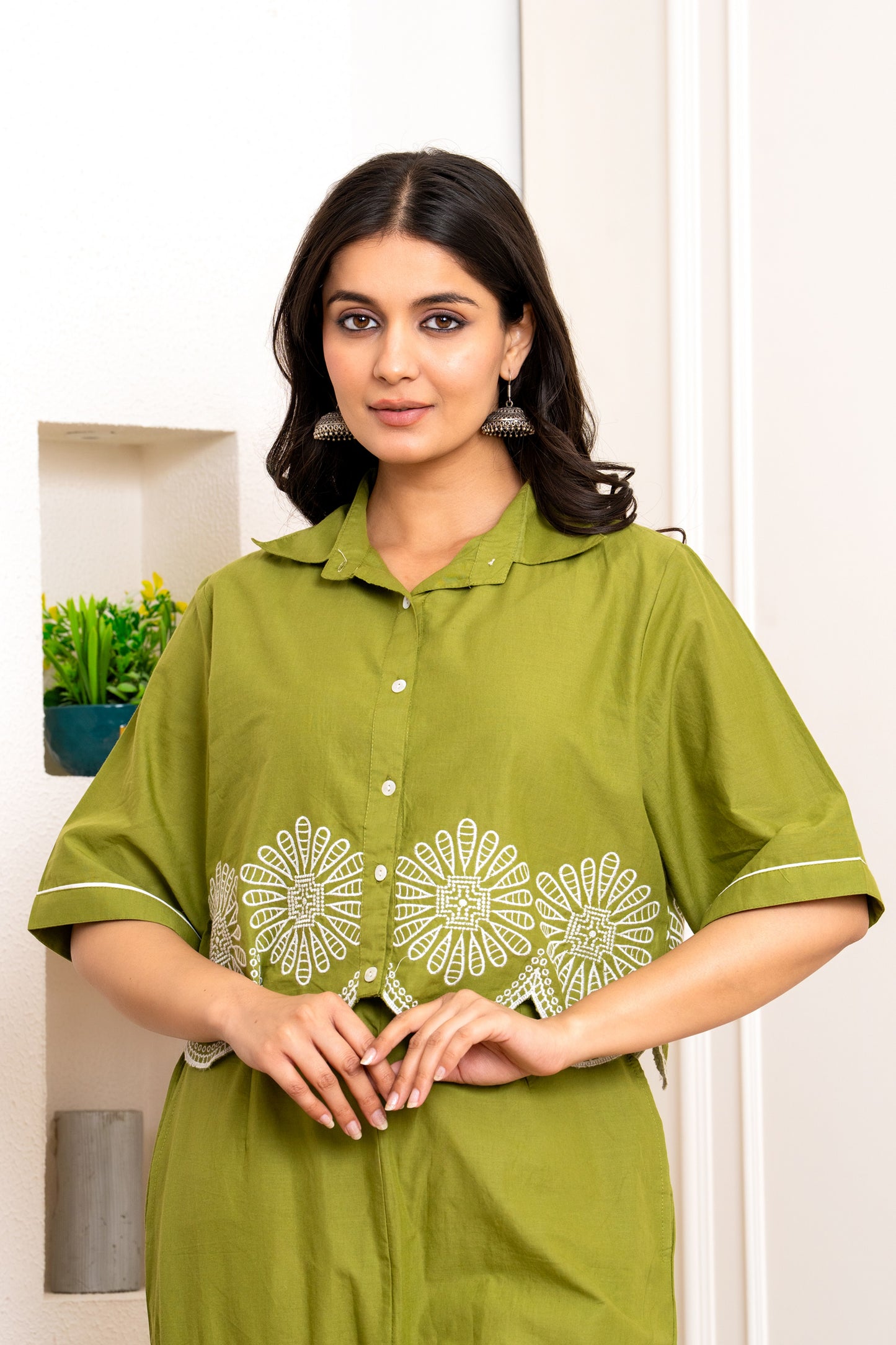 Green Embroidered Co-ord Set