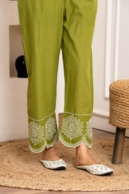 Green Embroidered Co-ord Set