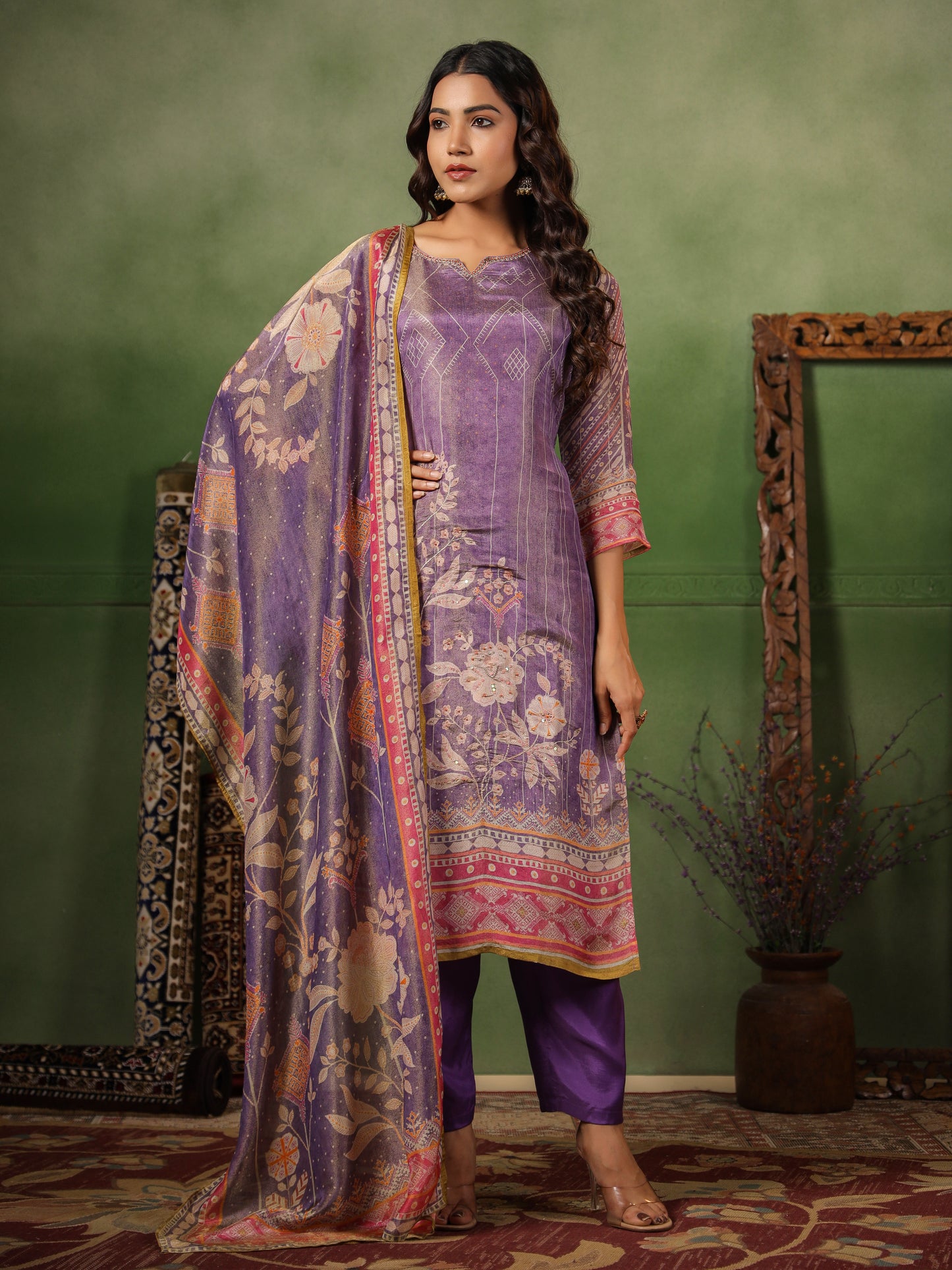 Lavender Shimmer Suit Set