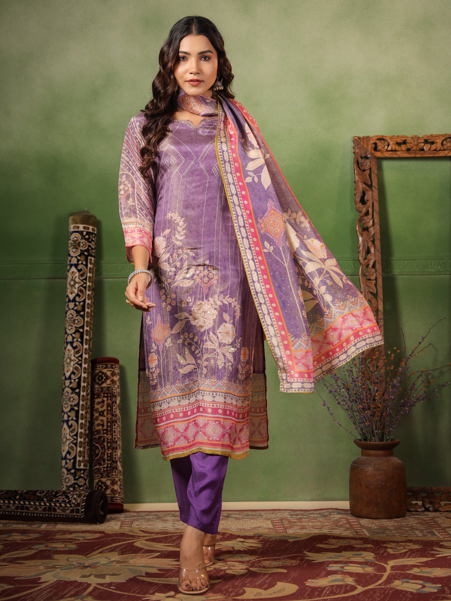 Lavender Shimmer Suit Set