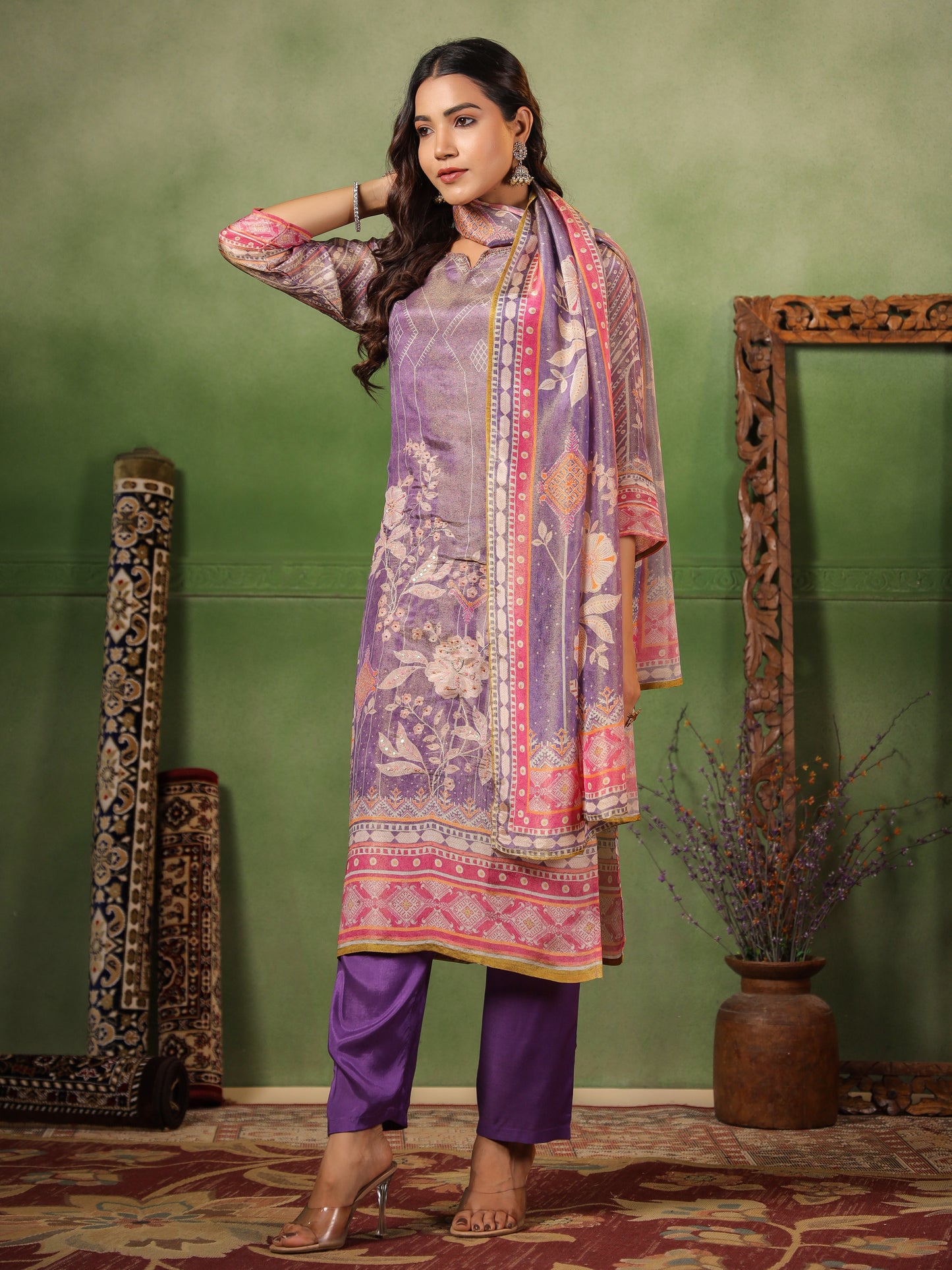 Lavender Shimmer Suit Set