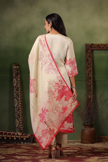 Ivory Pink Shimmer Suit Set