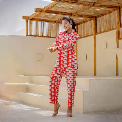 White-red Dragonfly Co-ord Set