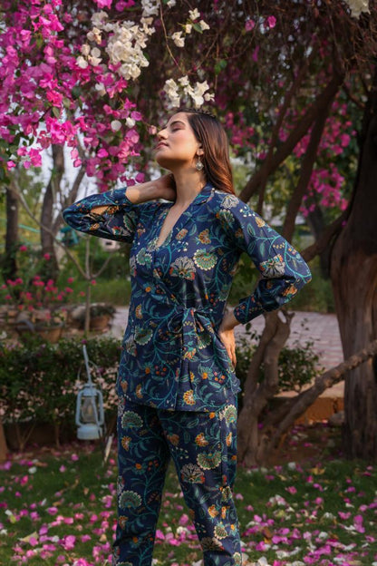Teal Blue Blazer Co-ord Set
