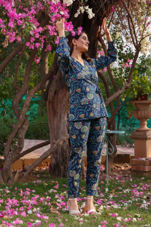 Teal Blue Blazer Co-ord Set