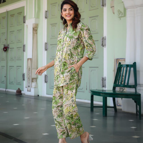 Aira Floral Hand-embroidered Co-ord Set