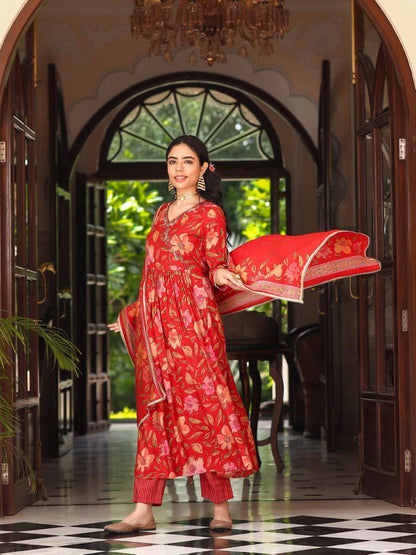 Red Angrakha Suit Set