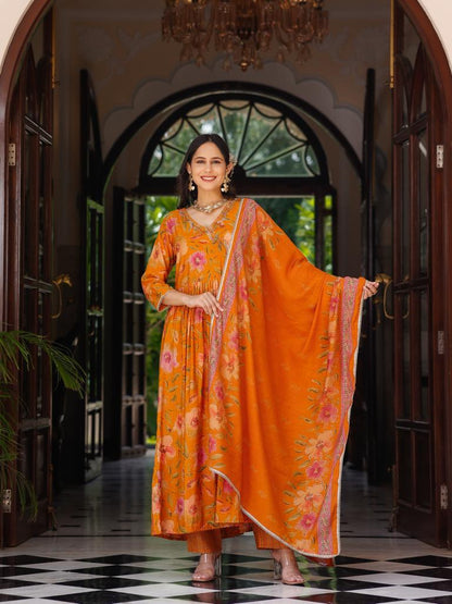 Mustard Angrakha Suit Set