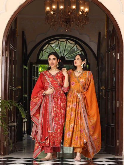 Mustard Angrakha Suit Set