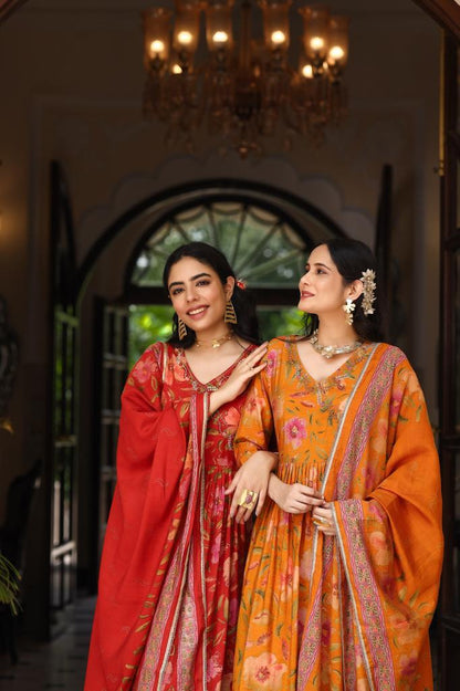 Mustard Angrakha Suit Set