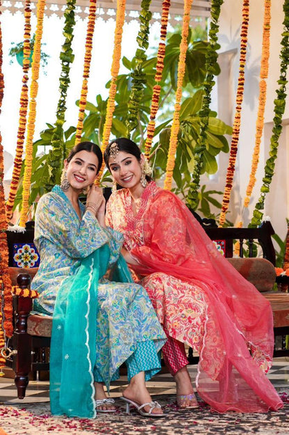 Gajri A-line Floral Suit Set