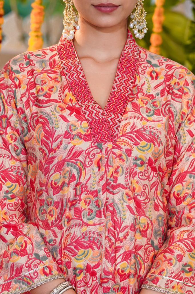 Gajri A-line Floral Suit Set