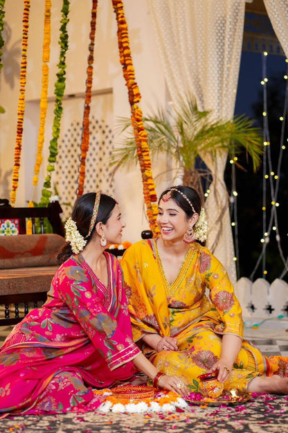 Hot Pink  Daisy A-line Suit Set