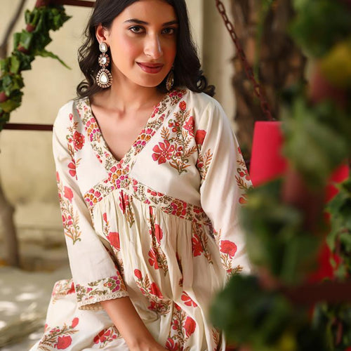 Mughal Boota Hand-block Suit Set