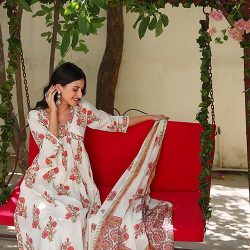 Mughal Boota Hand-block Suit Set