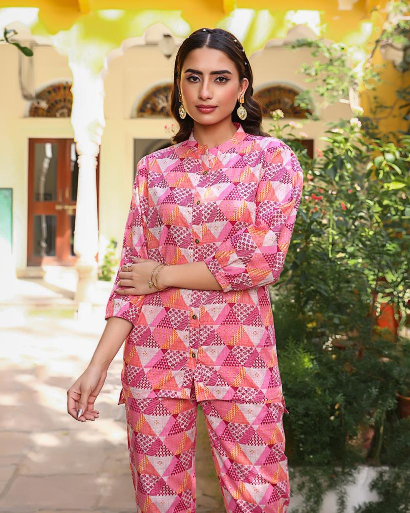 Pink Abstract Co-ord Set