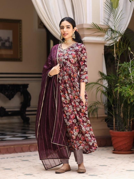 Wine kalidar Suit set