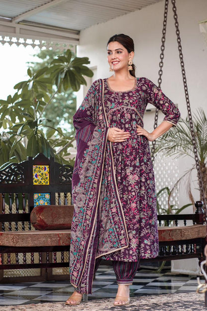 Wine kalidar suit set