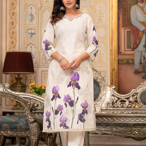 Ivory Tulip Pure Cotton Suit Set