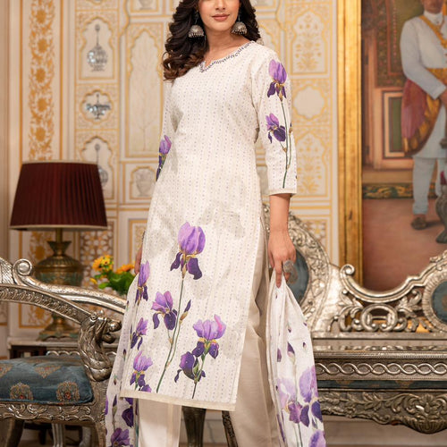 Ivory Tulip Pure Cotton Suit Set
