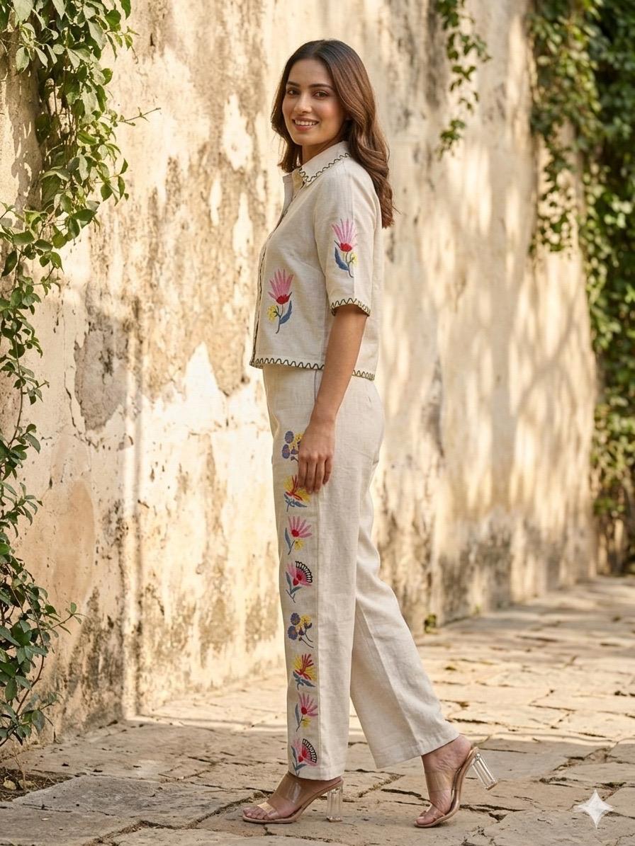 Fable Floral Embroidered Co-ord Set
