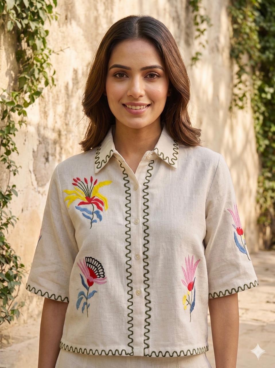 Fable Floral Embroidered Co-ord Set