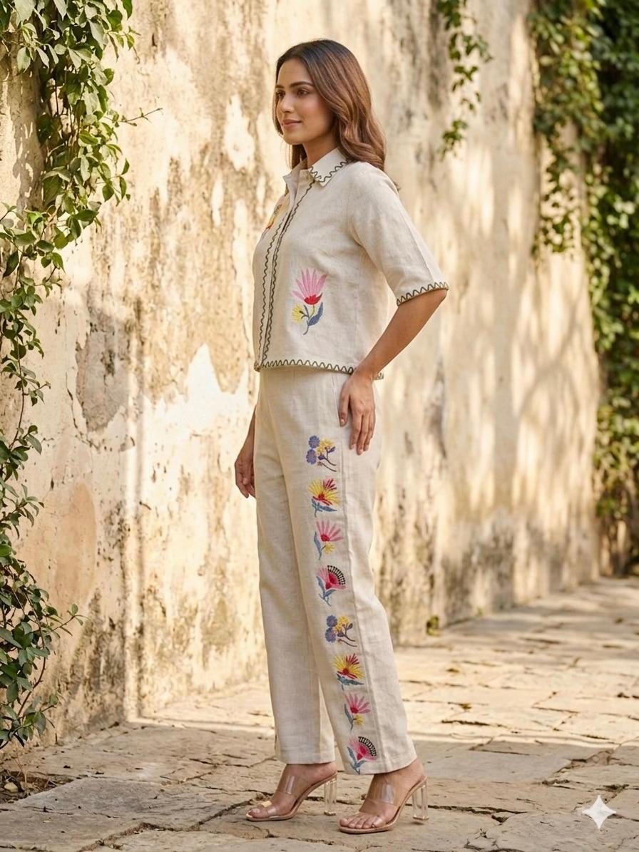 Fable Floral Embroidered Co-ord Set