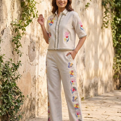 Fable Floral Embroidered Co-ord Set