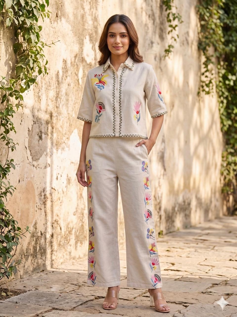 Fable Floral Embroidered Co-ord Set