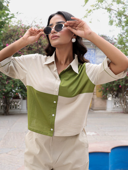 Colorblock Pure Cotton Co-ord Set