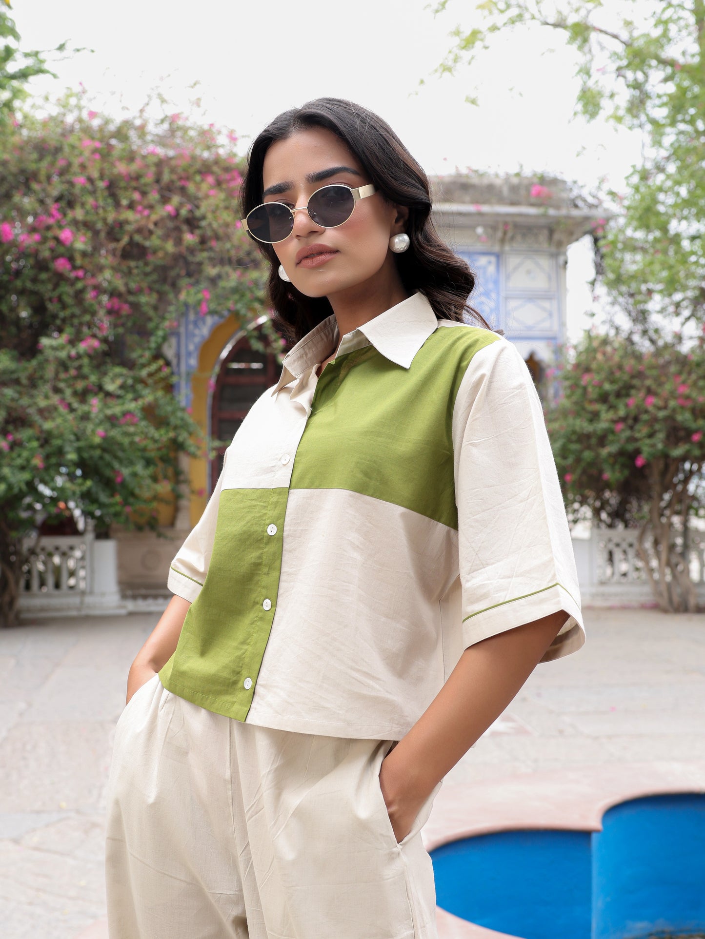 Colorblock Pure Cotton Co-ord Set