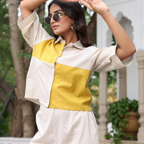 Iva Pure Cotton Colorblock Co-ord Set