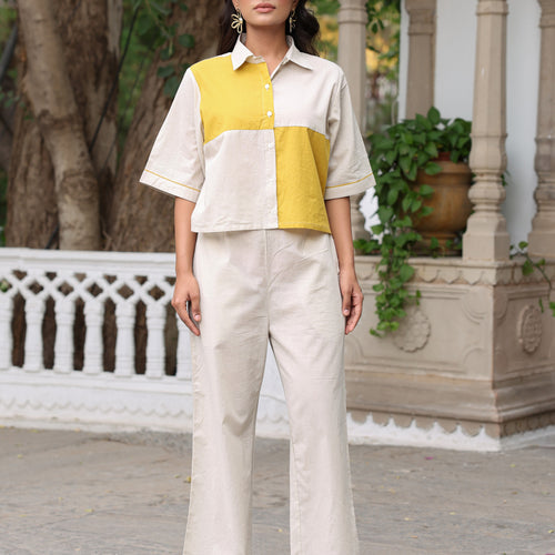 Iva Pure Cotton Colorblock Co-ord Set
