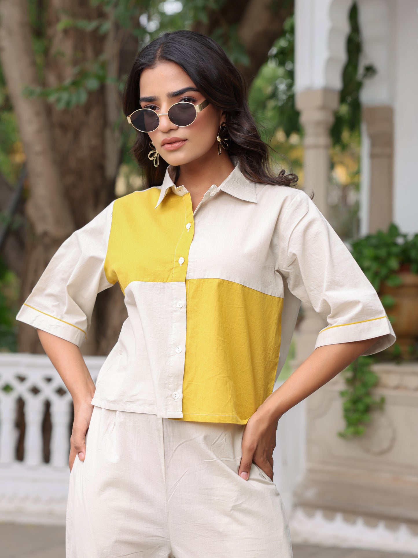 Colorblock Pure Cotton Co-ord Set