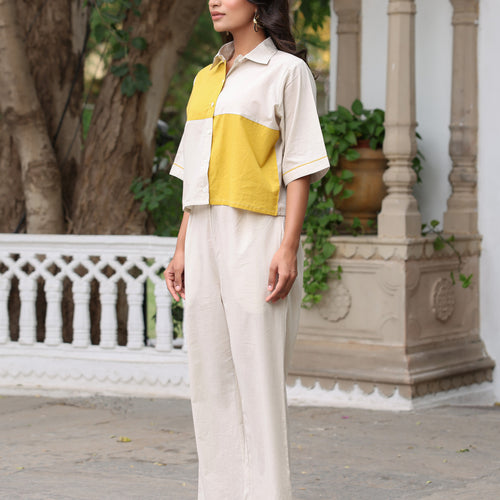 Iva Pure Cotton Colorblock Co-ord Set