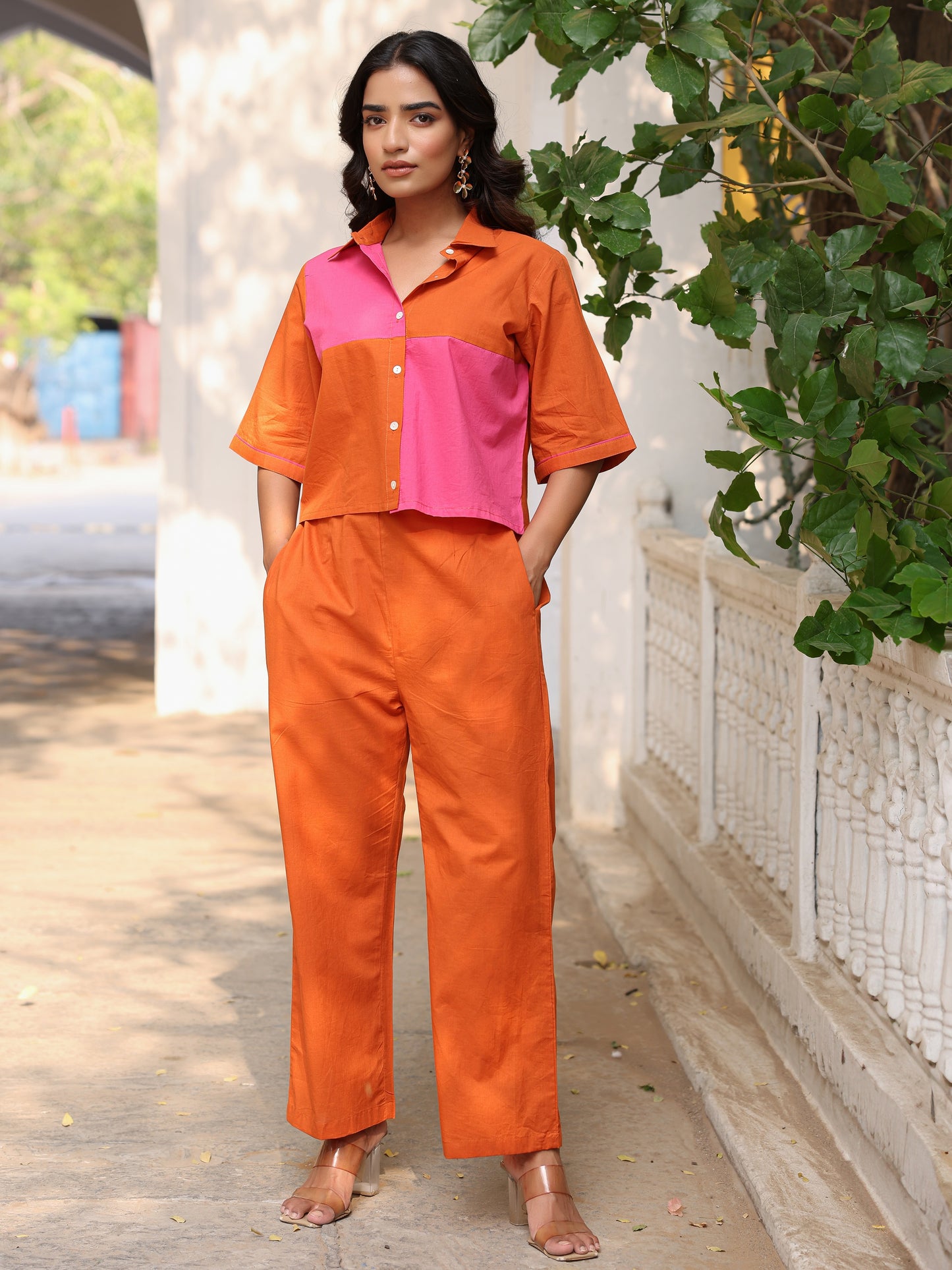 Colorblock Pure Cotton Co-ord Set