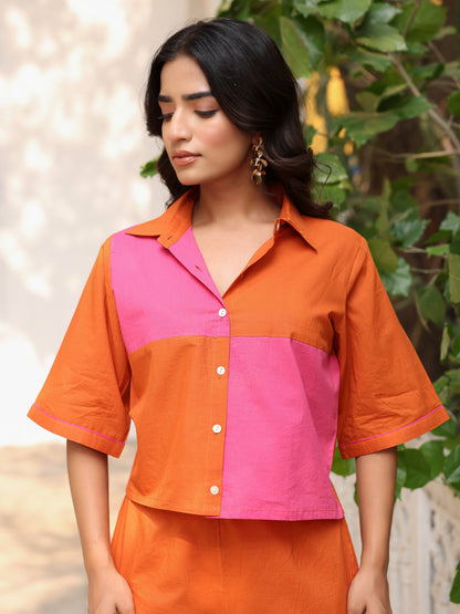 Colorblock Pure Cotton Co-ord Set