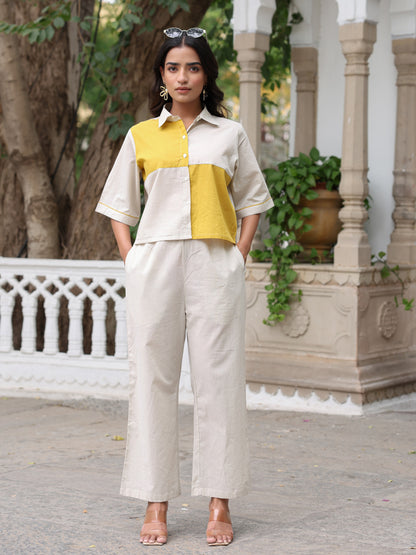 Colorblock Pure Cotton Co-ord Set
