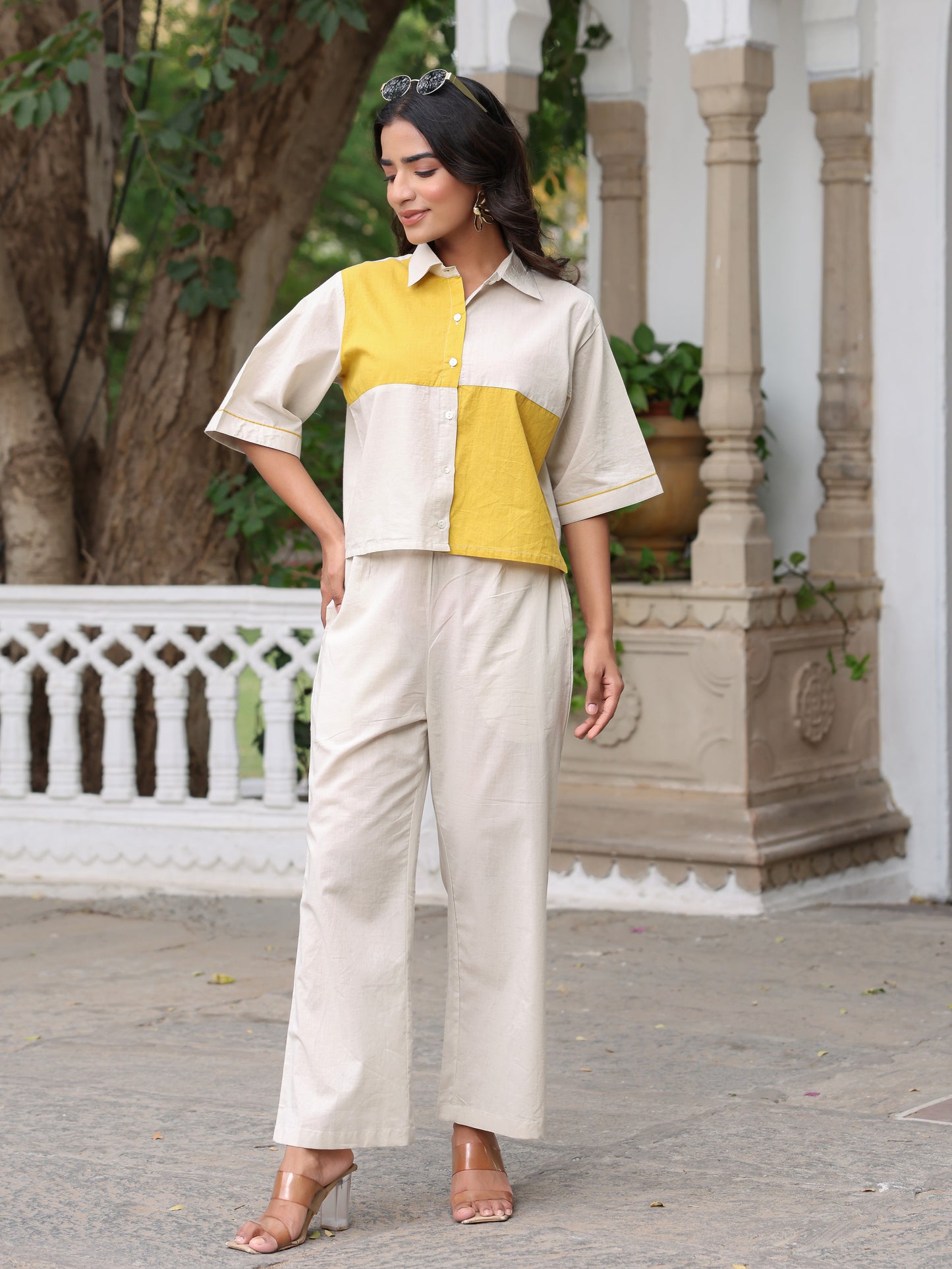 Colorblock Pure Cotton Co-ord Set