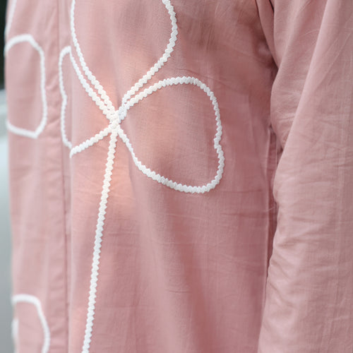 Bloom Pink Pure Cotton Embroidery Co-ord Set