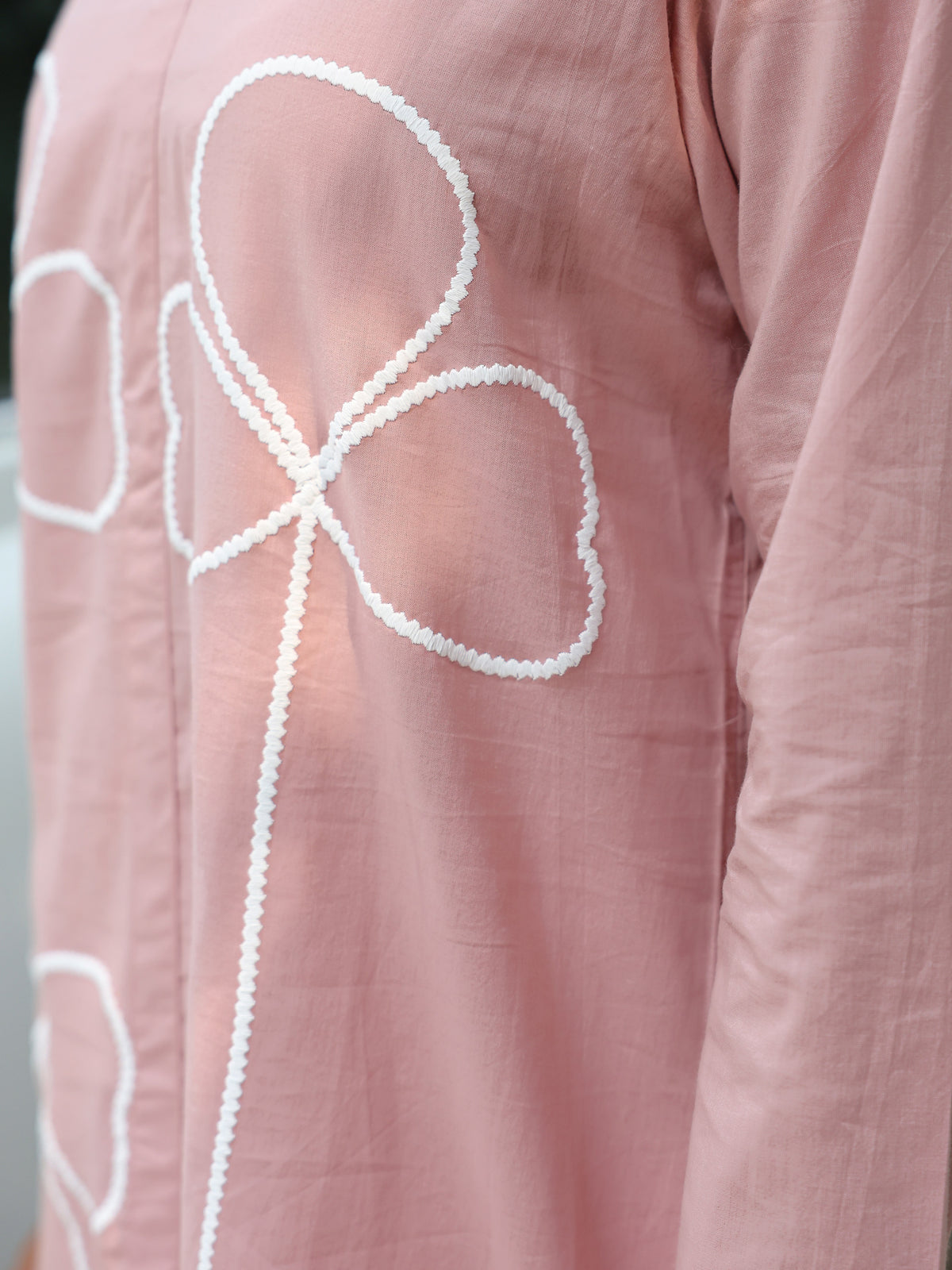 Bloom Pink Pure Cotton Embroidery Co-ord Set