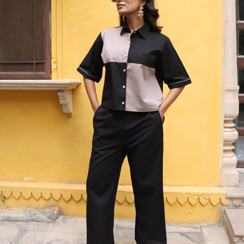 Iva Pure Cotton Colorblock Co-ord Set